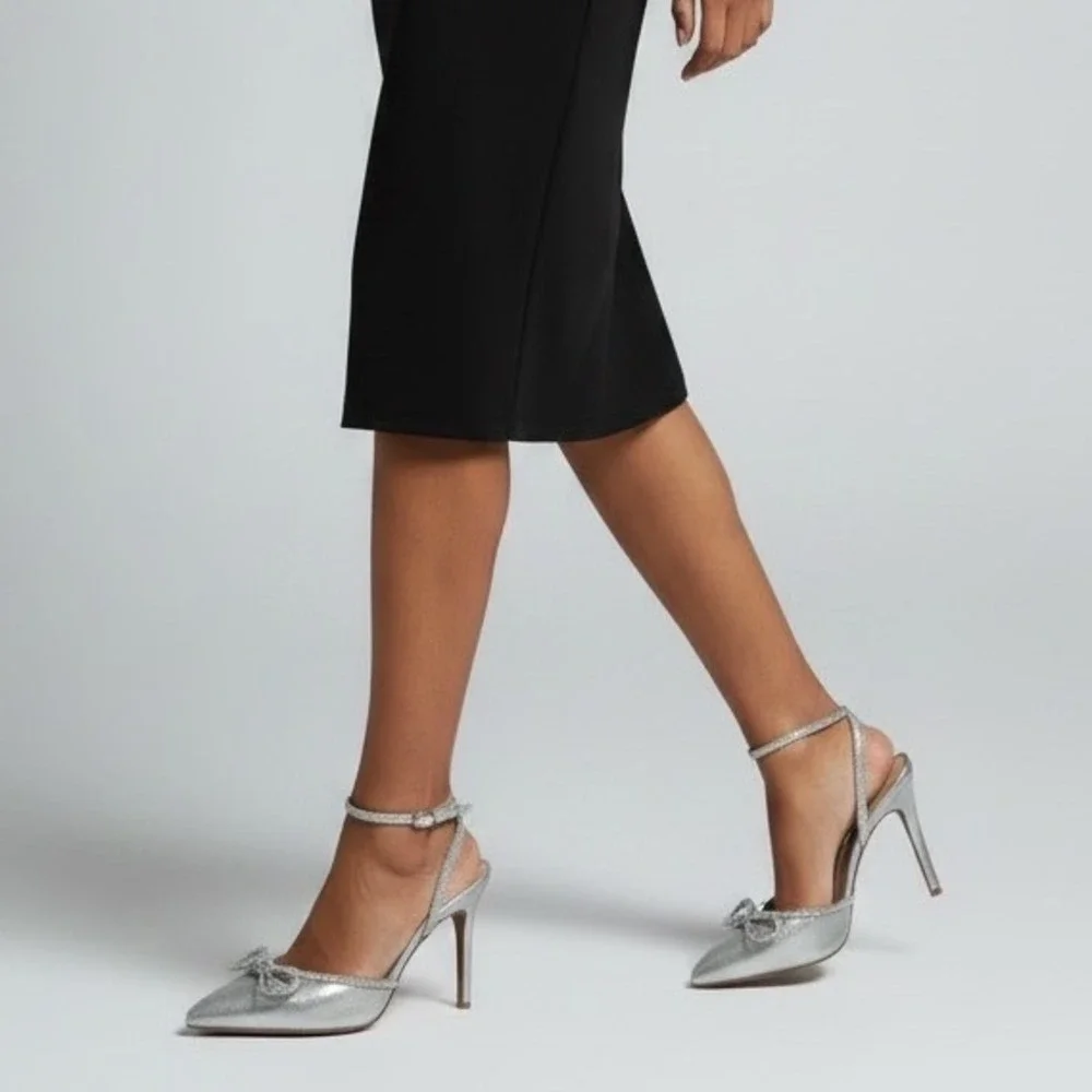BCBG NWOT Pointed Rhinestone Bow Stiletto